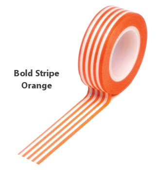 Washi Trendy Tape Bold Stripe Orange / Cinta Adhesiva Washi Tape Queen&amp;Co