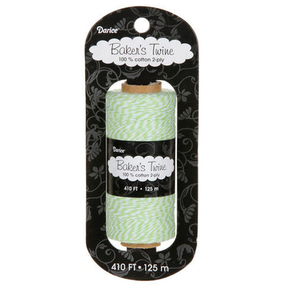 Bakers Twine Cotton Lime-White / Rollo de Hilo Twine 125 metros Lima-Blanco Descontinuado Darice