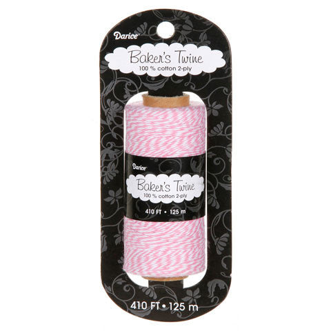 Bakers Twine Cotton Pink-White / Rollo de Hilo Twine 125 metros Rosa-Blanco Descontinuado Darice