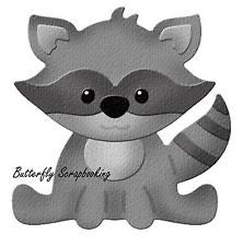 Baby Raccoon Die /  Suaje Mapache Bebé Descontinuado Cottage Cutz