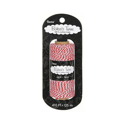 Bakers Twine Cotton Red-White / Rollo de Hilo Twine 125 metros Rojo-Blanco Descontinuado Darice