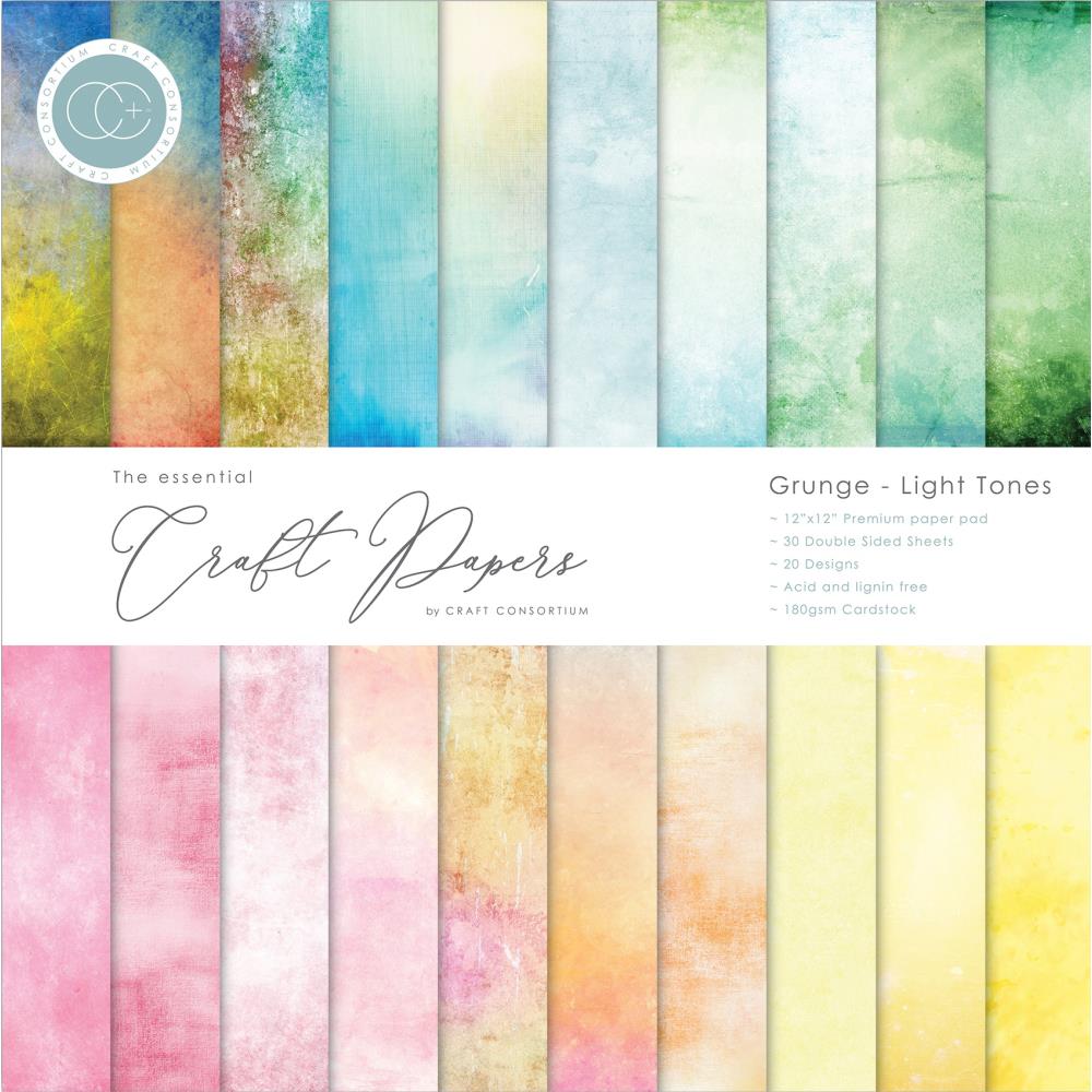 Grunge-Light Tone Paper Pack / Papel Doble Cara Tonos Claros Papel Craft Consortium