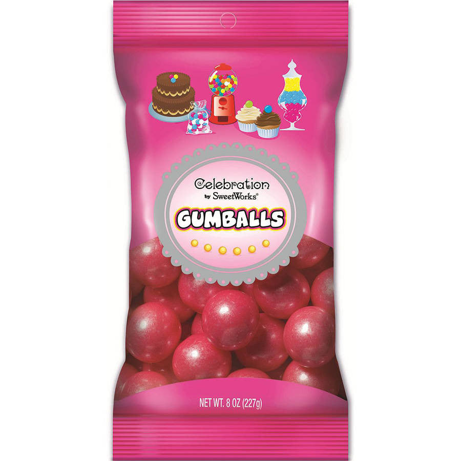 Bright Pink Gumballs Celebration / Goma de Mascar Rosa Brillante Dulces Decorativos Sweet Works