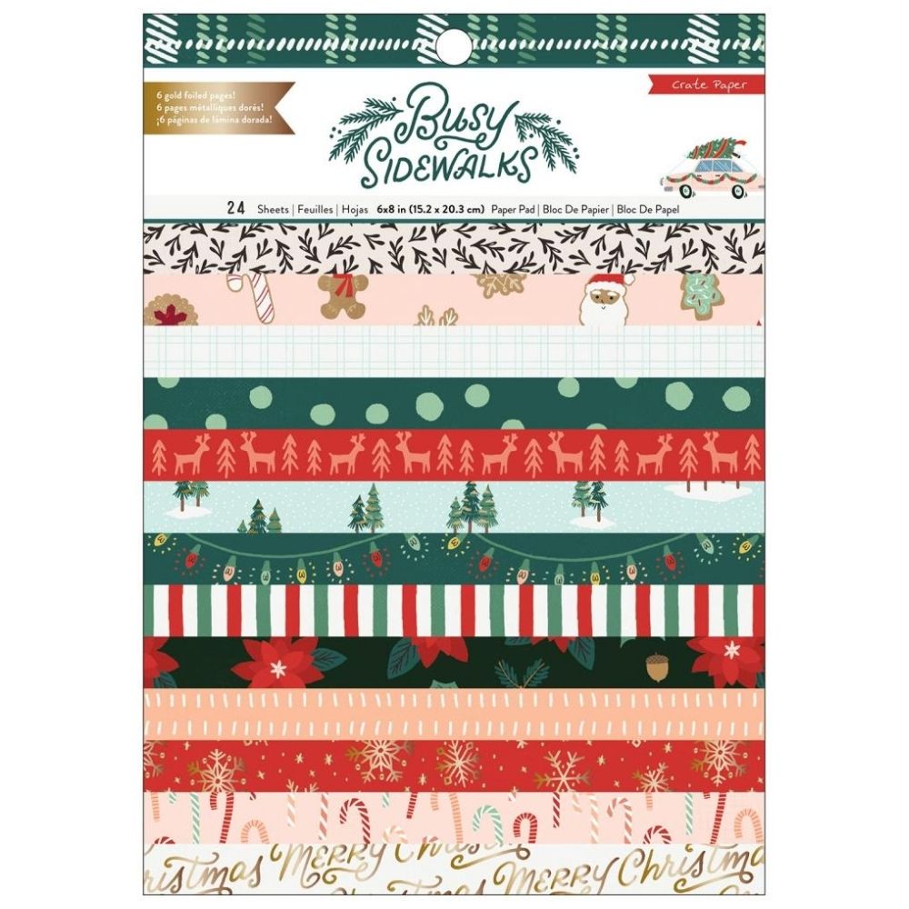 Busy Sidewalks Paper Pad 6 x 8" / Block de Papel de Navidad  Crate Paper