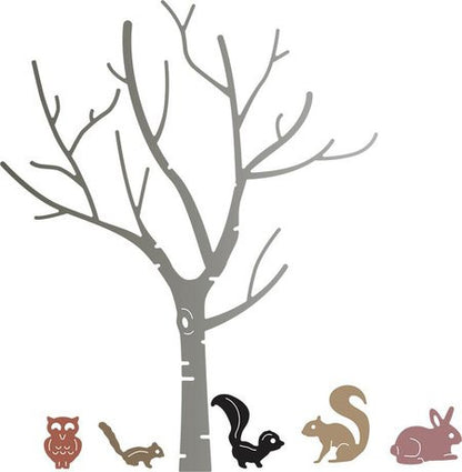 Birch Tree With Cute Critters / Suaje de Corte de Arbol y Animales Descontinuado Cheery Lynn Designs