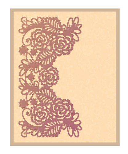 On the Edge Rosey Ferns Footer Die / Suaje de Borde de Rosas Descontinuado Couture Creations