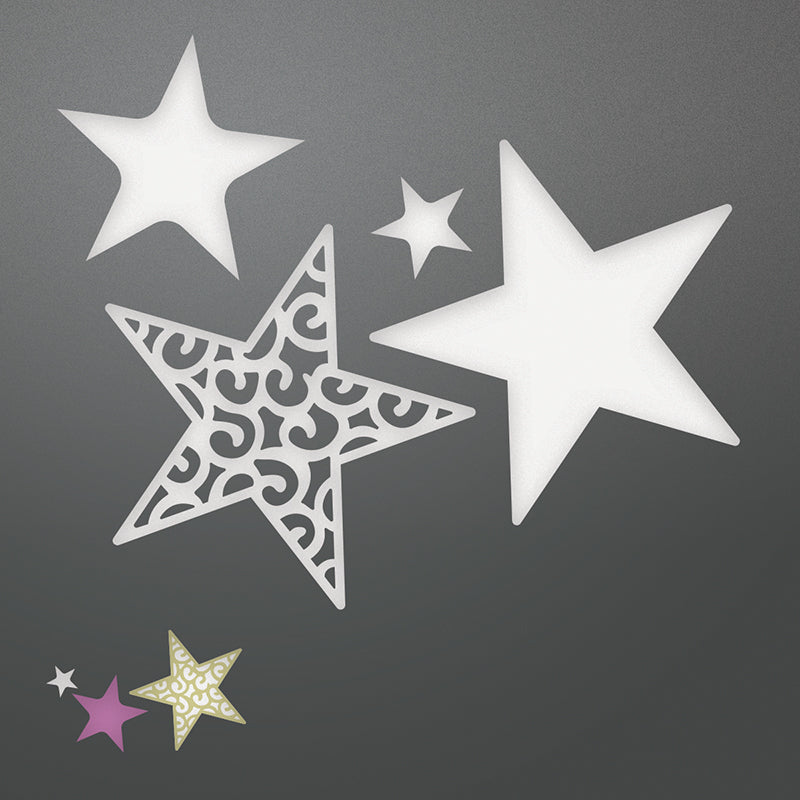 Swirling Layered Stars Dies / Suajes De Estrellas Descontinuado Couture Creations