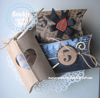 Pillow Box Die Set / Set de Suajes para Cajita de Almohada Descontinuado Marianne design