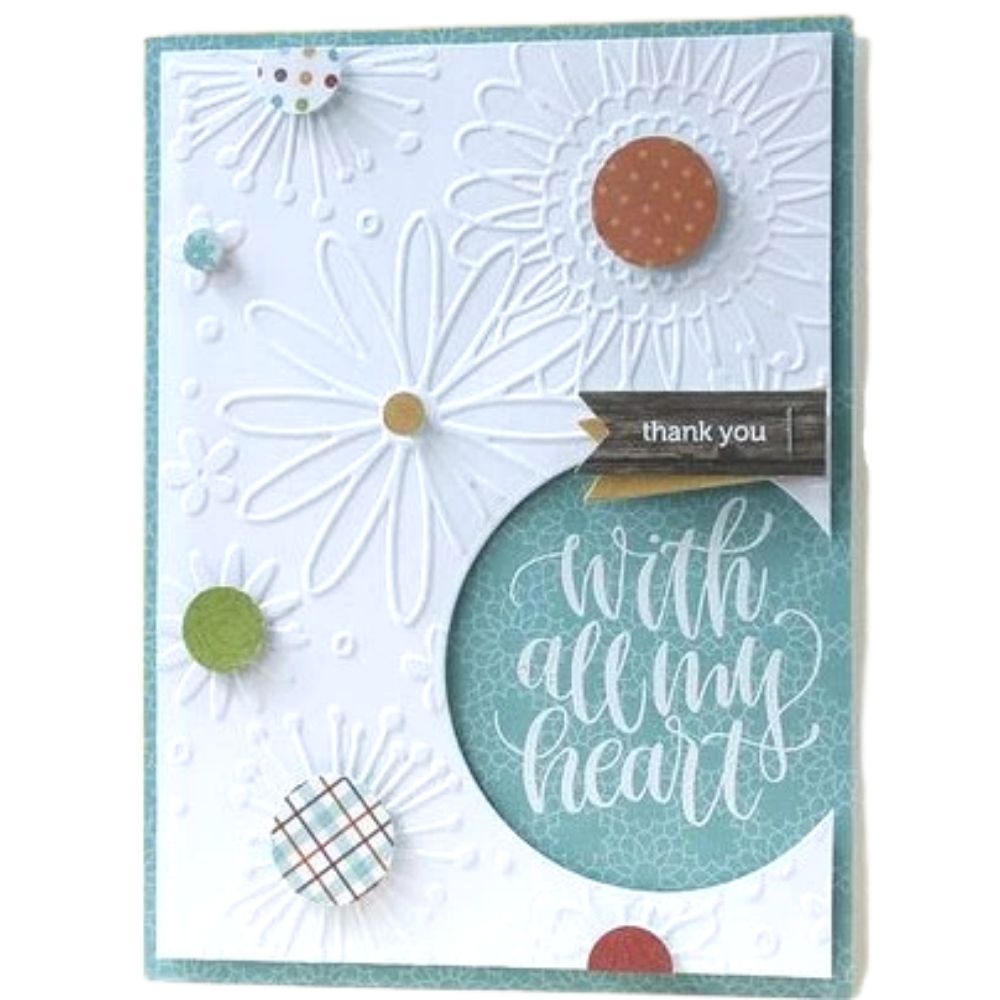 Flower Frenzy Embossing Folder / Folder de Grabado Flores Frenesí Descontinuado Darice