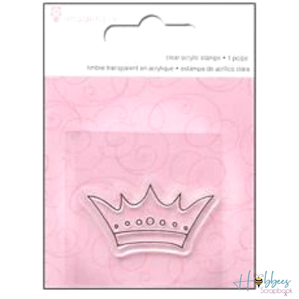 Clear Acrylic Stamp Crown / Sello de Polímero Corona Sellos Imaginisce