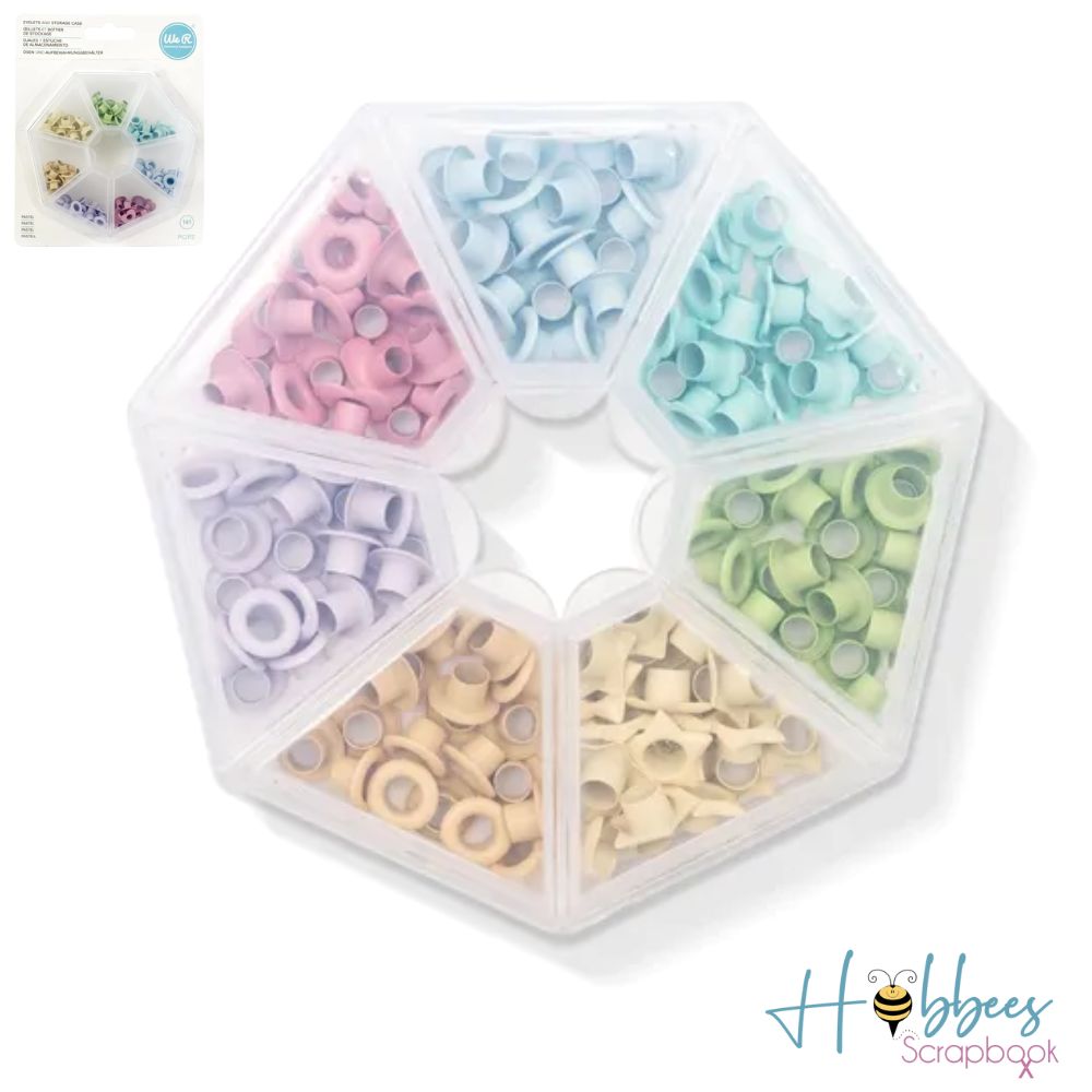 Pastel Eyelets With Storage Case / Ojillos Colores Pastel con Estuche Adornos / Embellishments We R Memory Keepers