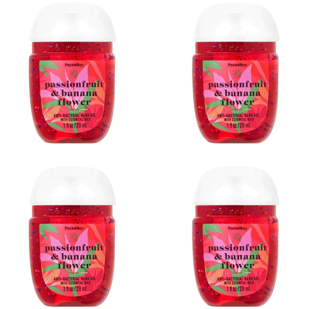 Passionfruit &amp; Banana Flower Pocketbac Sanitizer / 4 Antibacteriales de Bolsillo en Gel Descontinuado Bath &amp; Body Works
