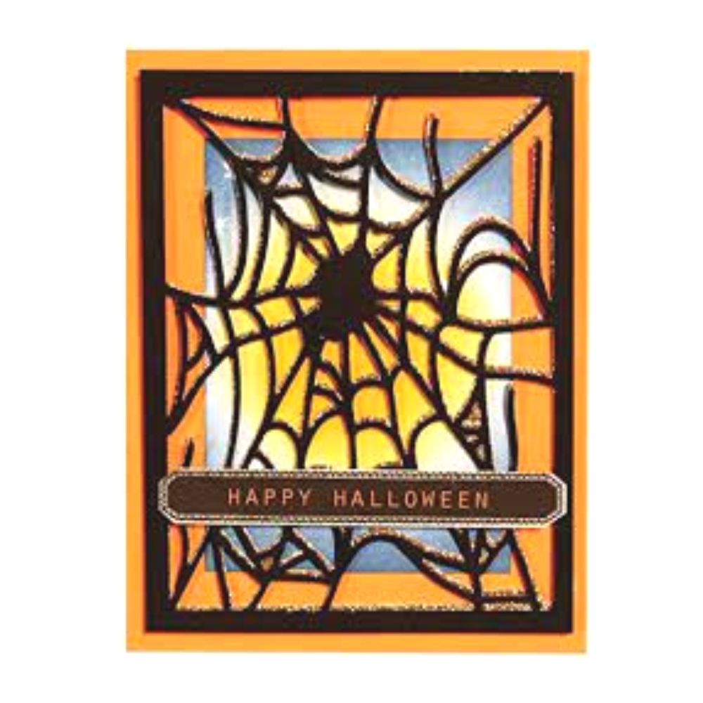 Spider Web Card Front Die / Suaje de Corte de Fondo de Telaraña Dados de Corte / Suajes / Troqueles Spellbinders