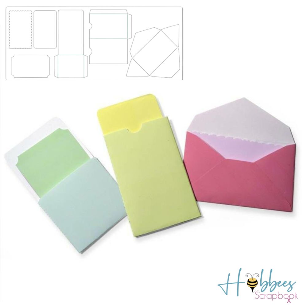 Sizzix Brenda Walton Inserts &amp; Envelopes / Suaje de Corte Correspondencia Mini Dados de Corte / Suajes / Troqueles Sizzix