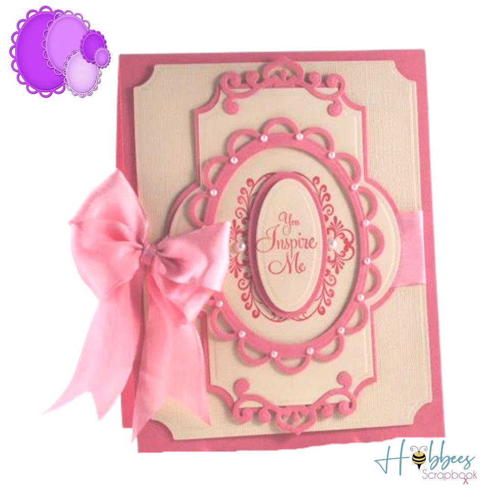 Lacey Ovales Dies and Emboss / Suaje y Realce Ovalos con Encaje Descontinuado Spellbinders