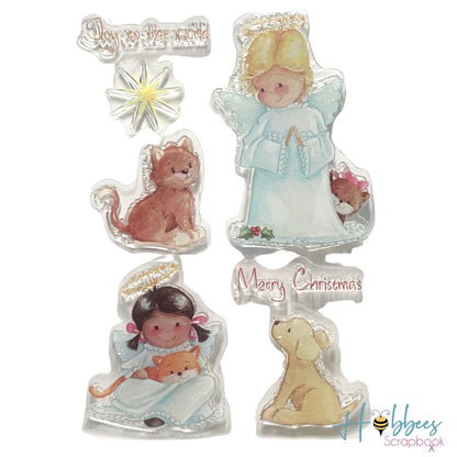 Angels Clear Stamps / Sellos de Ángeles Navidad Sellos Craft Consortium