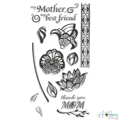 Clear Stamps Mom / Sellos de Polimero Día de la Madre Sellos Sizzix