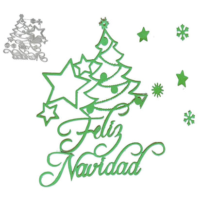 Suaje de Feliz Navidad y Copitos de Nieve Dados de Corte / Suajes / Troqueles Hobbees