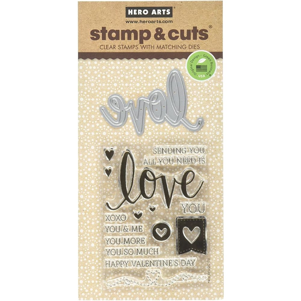 Stamp &amp; Cut Love / Suajes y Sellos de Amor Dados de Corte / Suajes / Troqueles Hero Arts