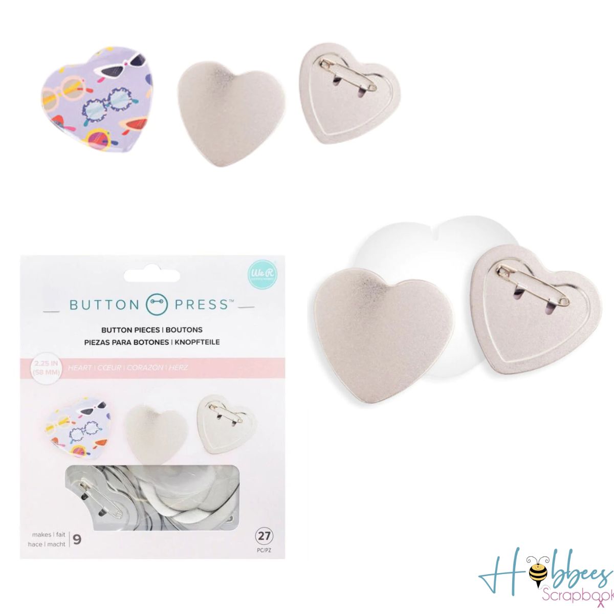 Heart Refill Pack Kit  / Botones de Corazón Personalizables Accesorios We R Memory Keepers