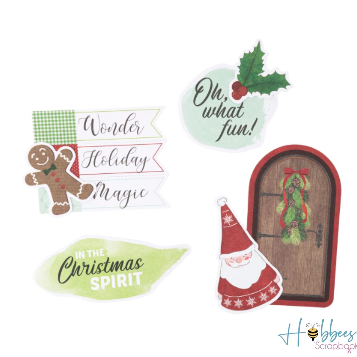 Evergreen &amp; Holly Cardstock Die-Cuts / Recortes Decorativos Adornos / Embellishments American Crafts