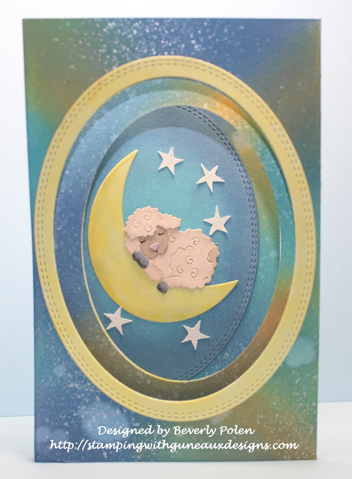 Baby Lamb on Moon Die /  Suaje de Corderito y Luna Descontinuado Cottage Cutz