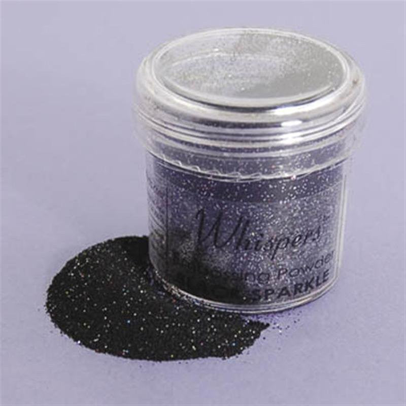 Whispers Glitter Black Sparkle Embossing Powder / Polvo de Relieve Negro Diamantado Polvos de Embossing Darice