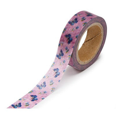 Cinta Adhesiva / Washi Tape Pink with Butterfly
