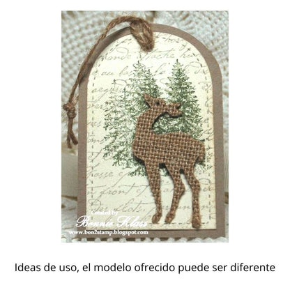 Suaje de Reno y Pinos Dados de Corte / Suajes / Troqueles Hobbees