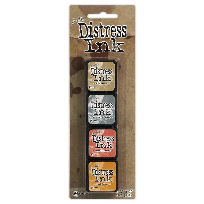 Distress Mini Pad Kit #7 / Set de 4 Mini Cojines de tinta para sellos