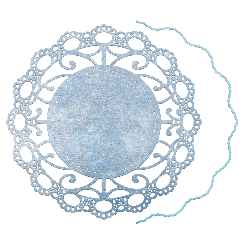 Ankara Lace Doily with Angel Wing Die / Suaje de Tapete de Encaje Descontinuado Cheery Lynn Designs