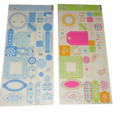 Whimsy Waffers Chipboard Stickers / Etiquetas Adhesivas Gruesas Toda Ocasion Stickers Descontinuado