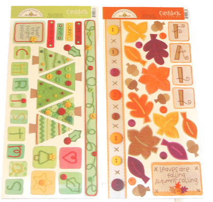 Cardstock Stickers Holidays / Calcomanías de Festividades Stickers Doodlebug