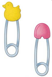 Diaper Pins Mini Die /  Suaje de Seguritos de Bebé Dados de Corte / Suajes / Troqueles Cottage Cutz
