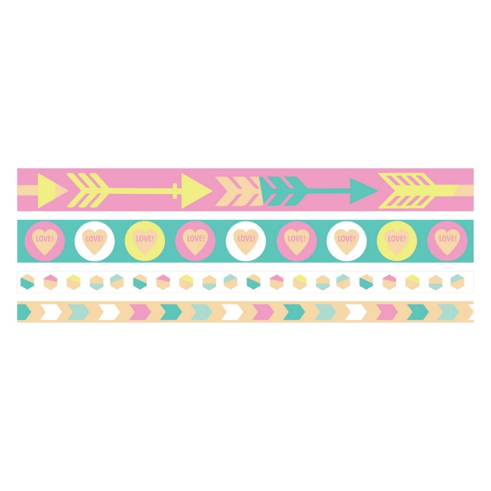 Washi Tape Pastel / 4 Cintas Adhesivas Colores Pastel