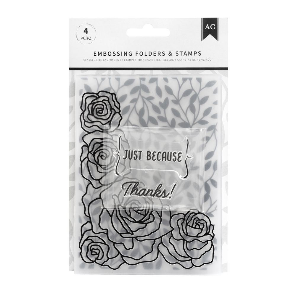 Just Because Embossing Folder / Folder de Grabado y Sellos Por que Sí Descontinuado American Crafts