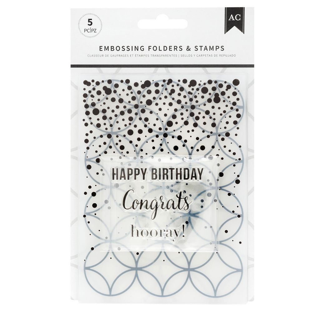 Happy Birthday Embossing Folder / Folder de Grabado y Sellos Cumpleaños Descontinuado American Crafts