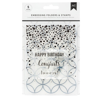 Happy Birthday Embossing Folder / Folder de Grabado y Sellos Cumpleaños Descontinuado American Crafts