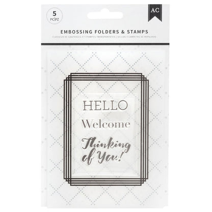 Thinking of You Embossing Folder / Folder de Grabado y Sellos Pensando en ti Descontinuado American Crafts