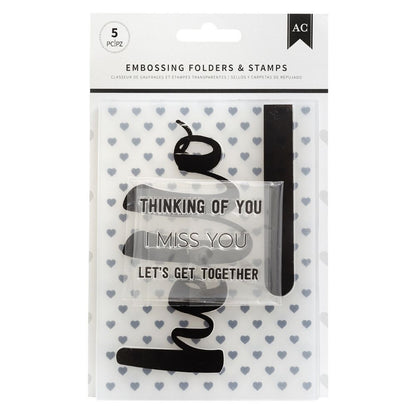 Hello Embossing Folder / Folder de Grabado y Sellos Hola Descontinuado American Crafts