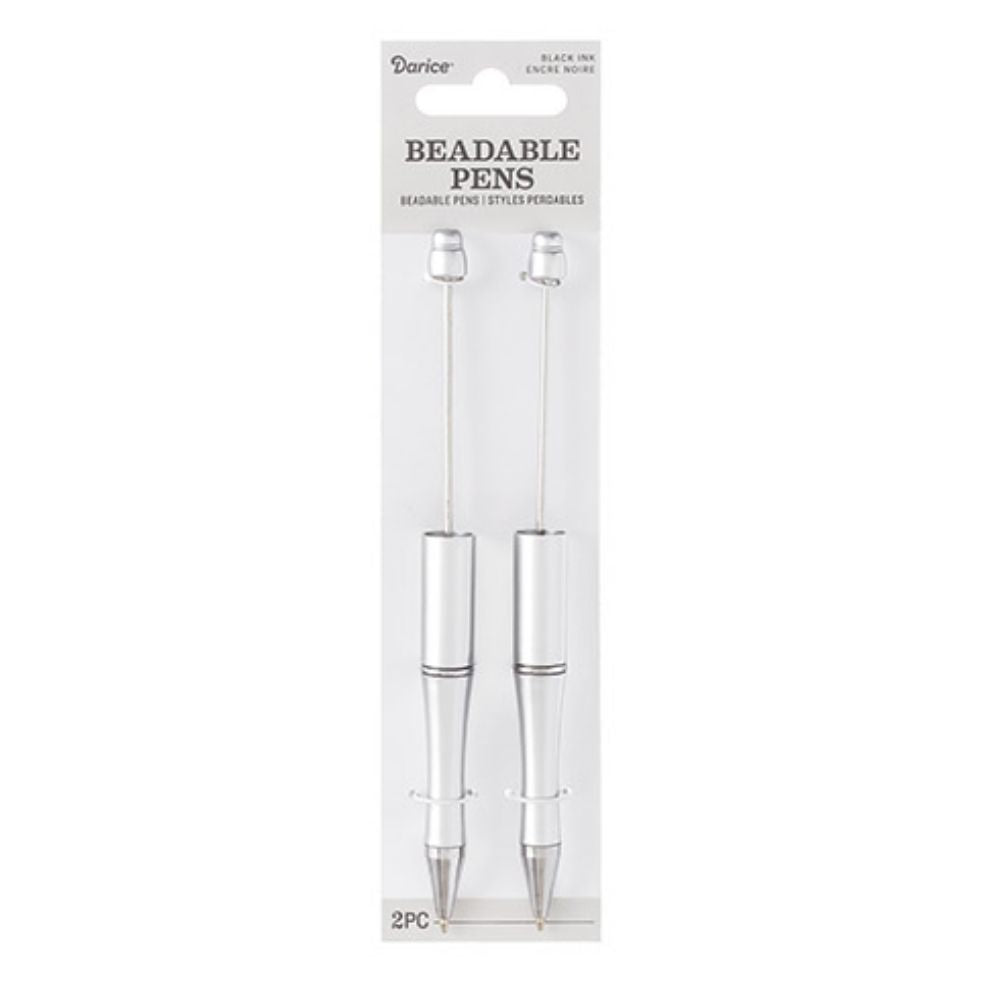 Beadable Pens Silver / Plumas Personalizables con Cuentas Descontinuado Darice