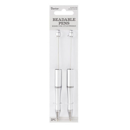 Beadable Pens Silver / Plumas Personalizables con Cuentas Descontinuado Darice