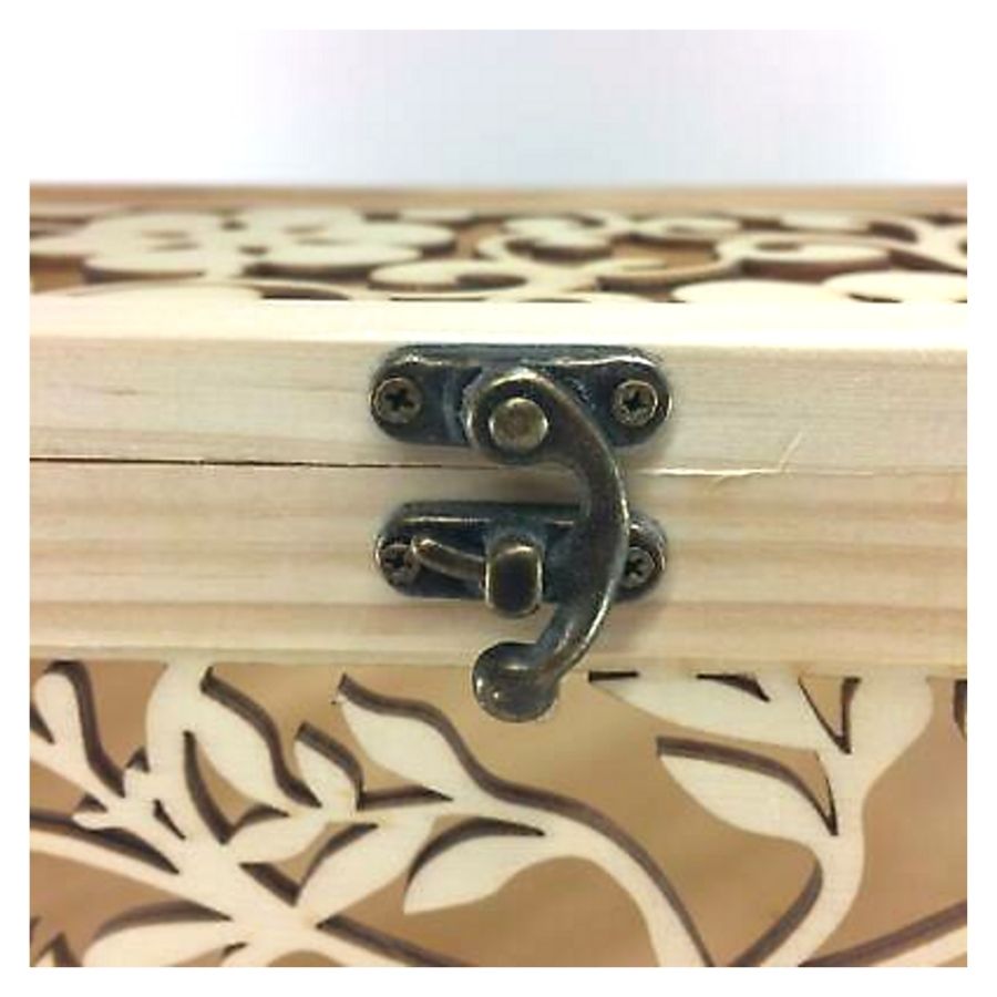 Wood Box With Laser Cut Flower Pattern / Cajita de Madera Floral Descontinuado Darice