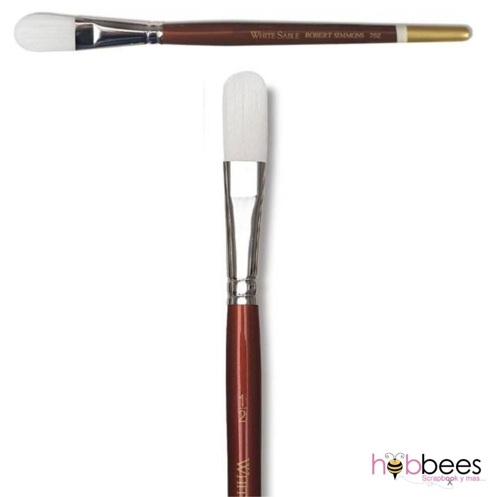 White Sable Oval Wash 1/2" / Pincel de Sable Blanco Ovalado Descontinuado Robert Simmons
