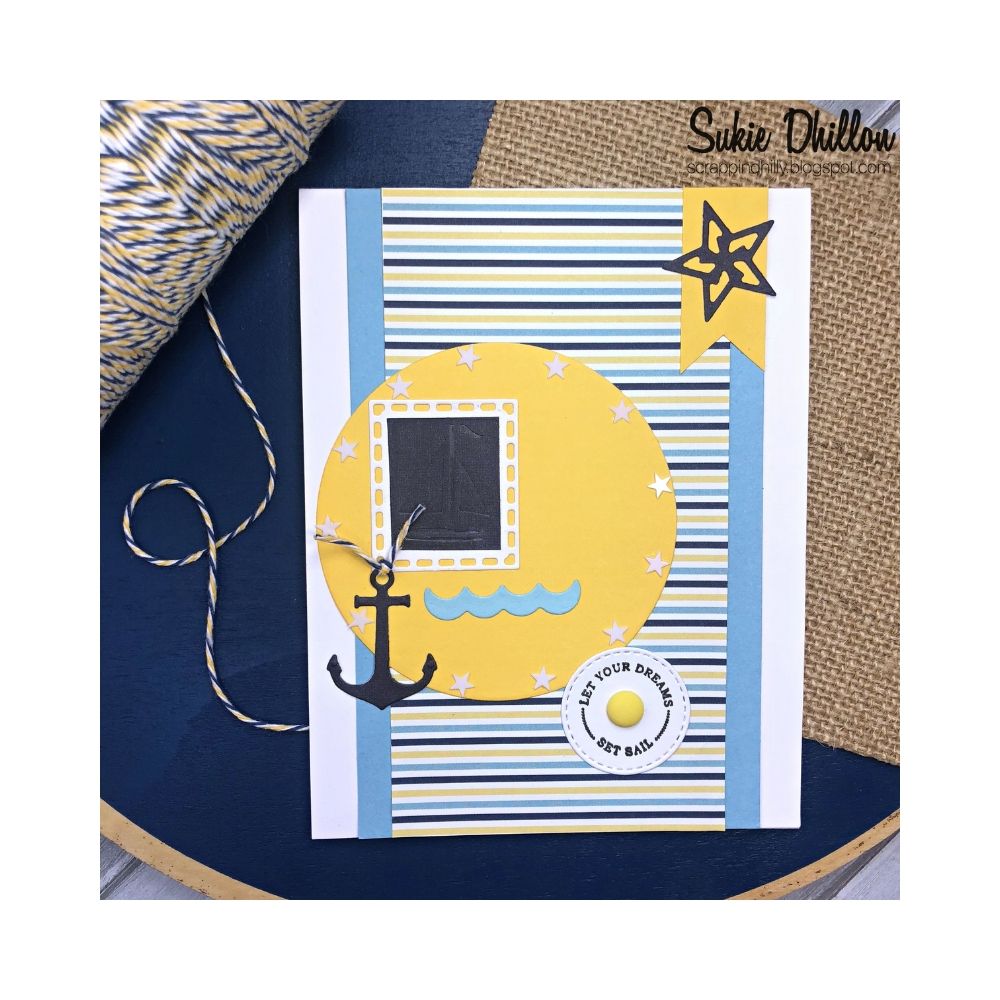 Nautical Stamp &amp; Die Set / Sellos y Suajes Nautico Dados de Corte / Suajes / Troqueles Pebbles