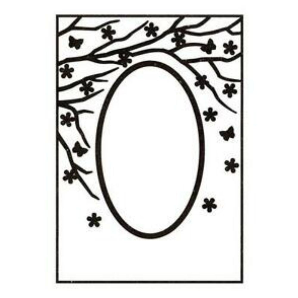 Spring in the air Oval Embossing Folder / Folder de Grabado de Marco Ovalado con Flores Folders de Grabado Nellie Snellen