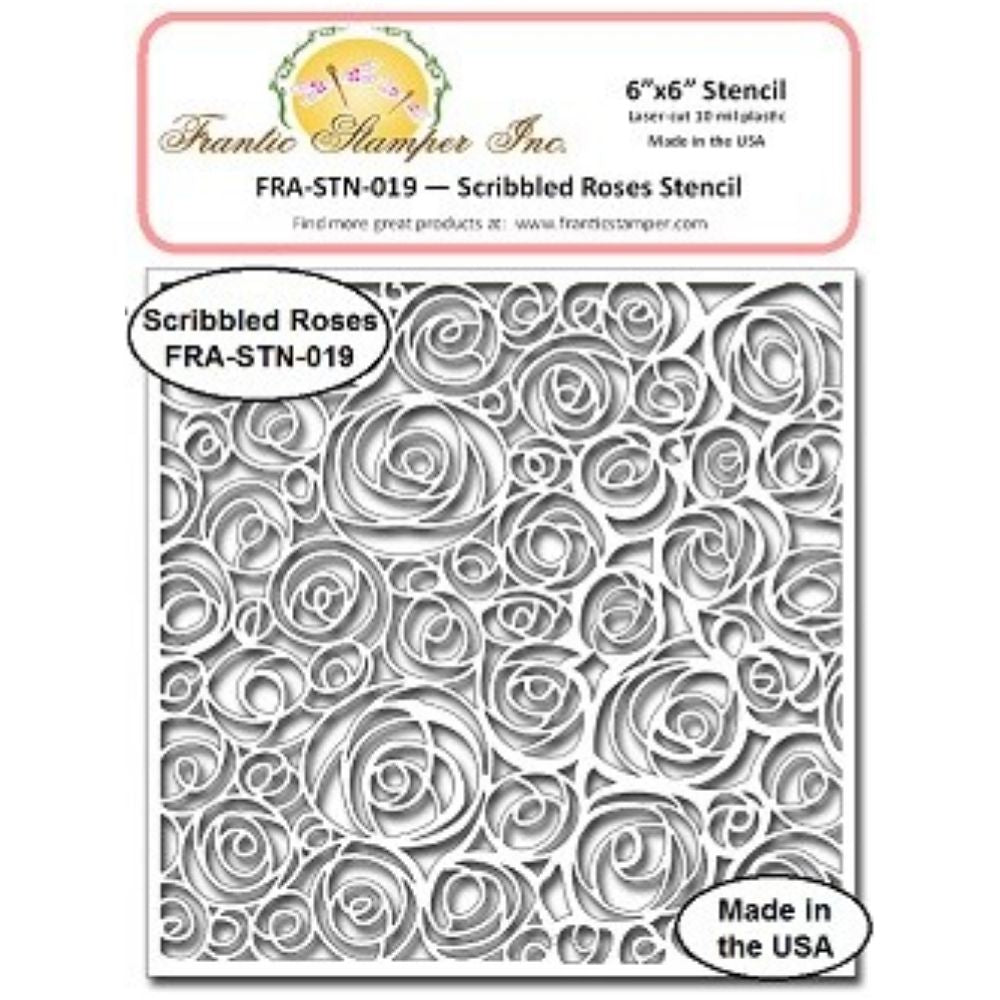 Scribbled Roses Stencil / Esténcil de Rosas Descontinuado Frantic Stamper