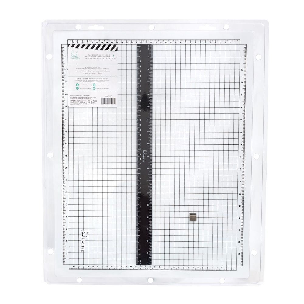 Heidi Swapp Magnetic Cutting Mat &amp; Ruler / Base De Corte Magnética con Regla 45.7X35 Cm Descontinuado Heidi Swapp