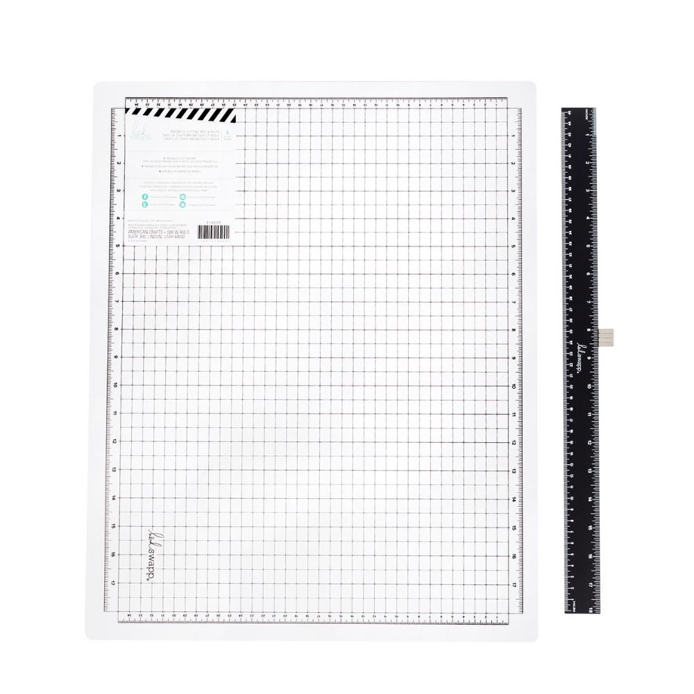 Heidi Swapp Magnetic Cutting Mat &amp; Ruler / Base De Corte Magnética con Regla 45.7X35 Cm Descontinuado Heidi Swapp