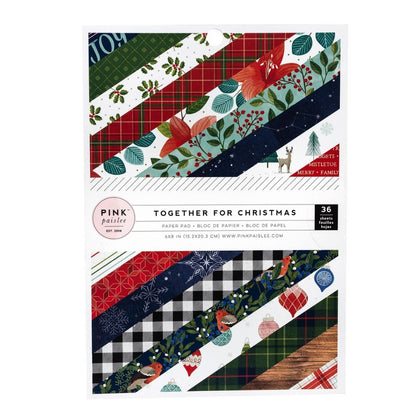 Together for Christmas 6 x 8&quot; / Block De Papel Navideño 36 Hojas Papel Pink Paislee